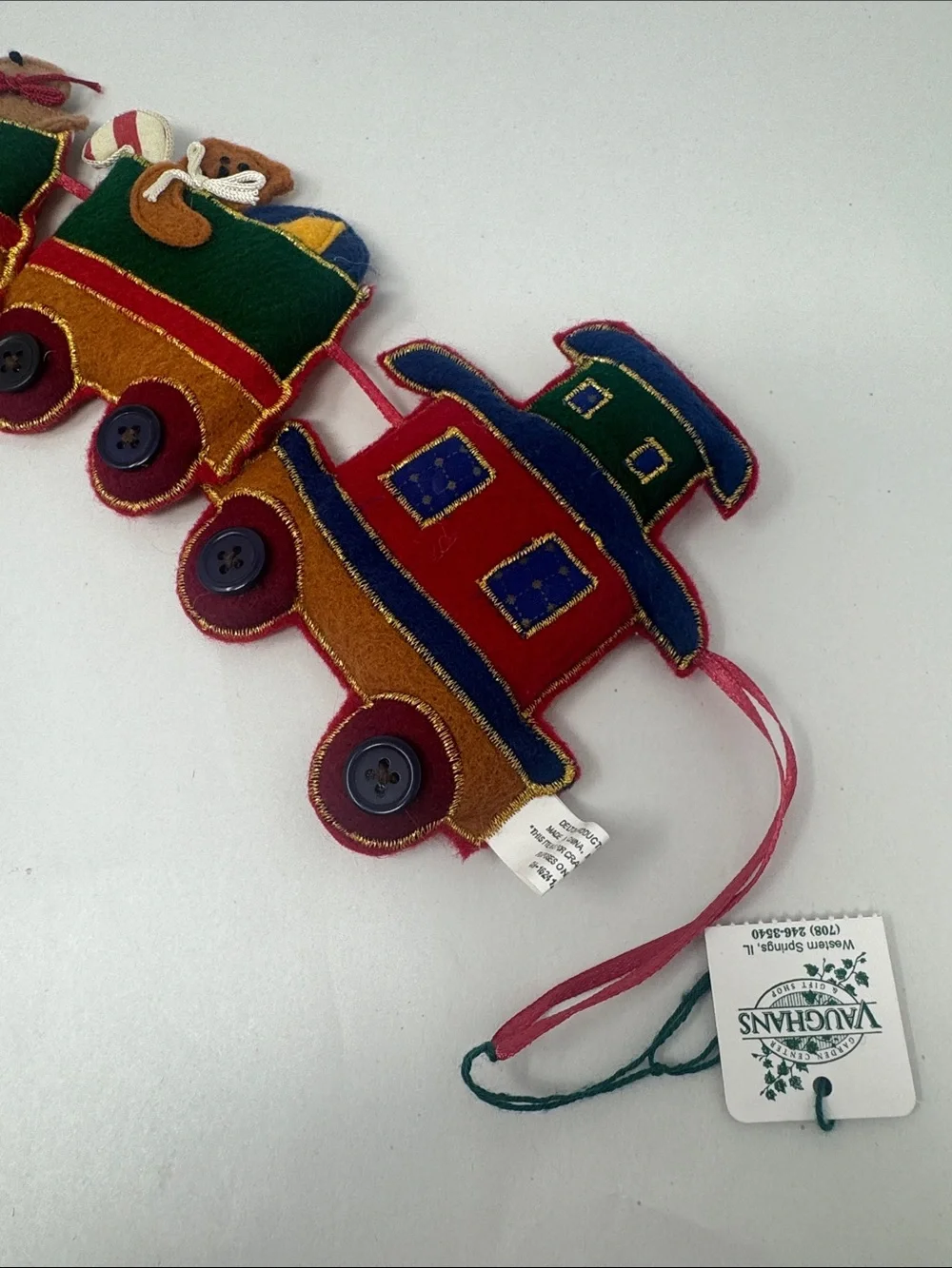 CHRISTMAS TRAIN FELT GARLAND ORNAMENTS CONNECTED